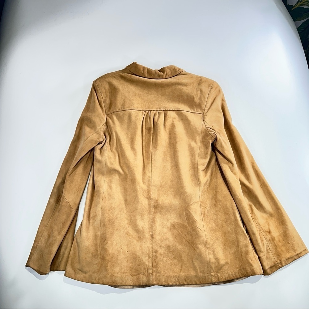 Lady Scully vintage boho suede open front jacket tan size 10 - Picture 3 of 15